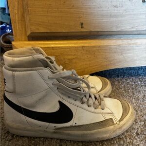 Nike High-Top Sneakers in White and Gray